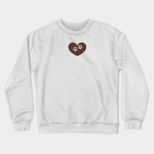 brown heart doodle paw prints symbol Crewneck Sweatshirt